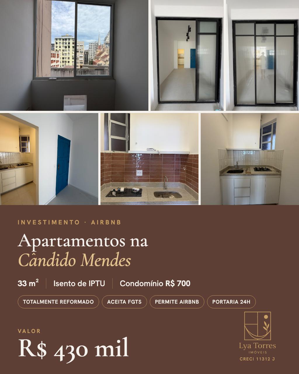 Apartamento de 1 quarto no Glória